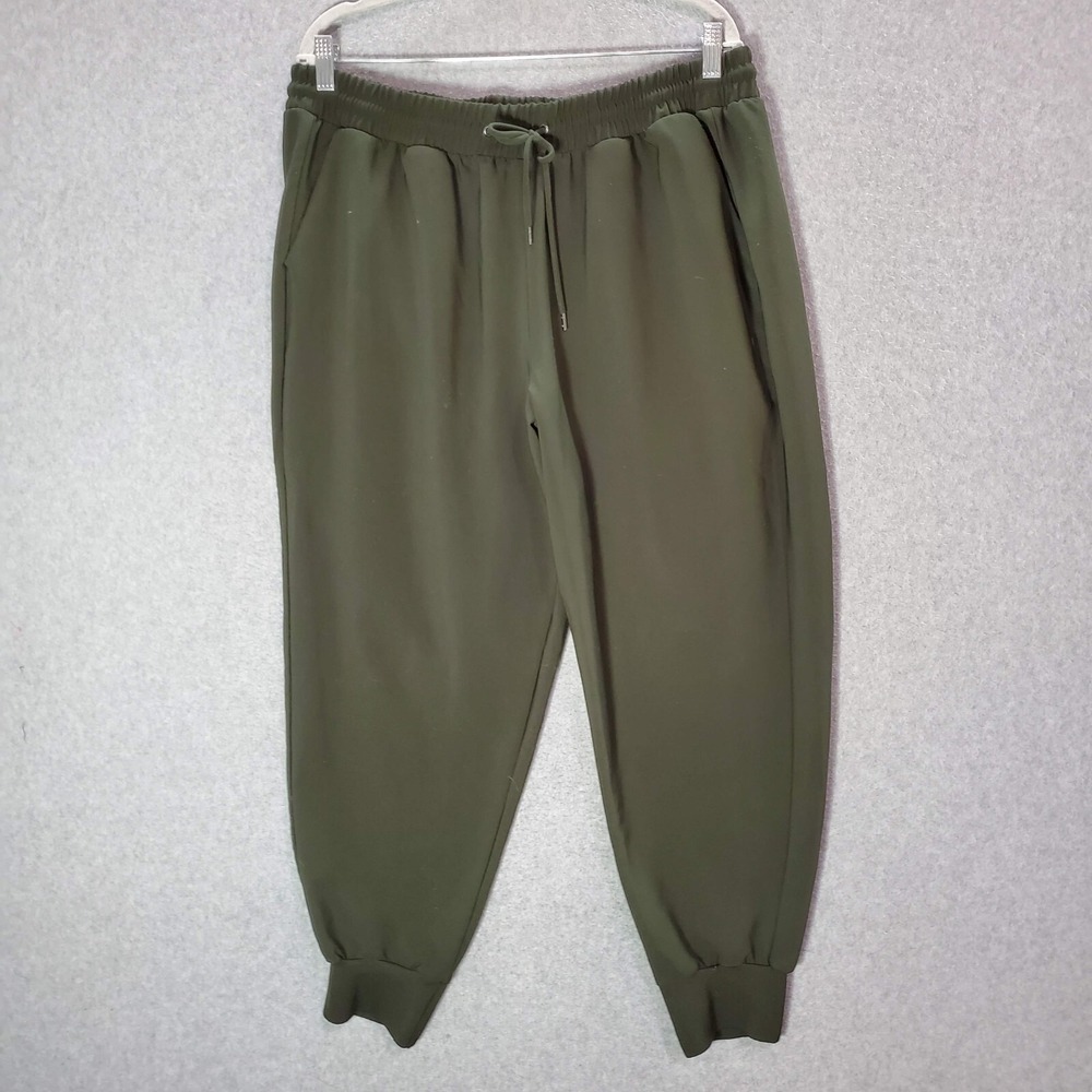 Torrid Women Activewear‎ Pants 1 Green Joggers Drawstring High Rise 26" Inseam
